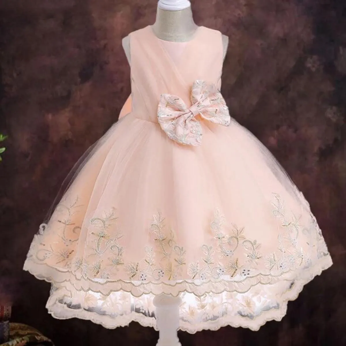 2023 Ragazza Fiore Abito di Natale per bambini Compleanno Principessa Abbigliamento da festa Bambino Infantile Fiocco Bambini Se