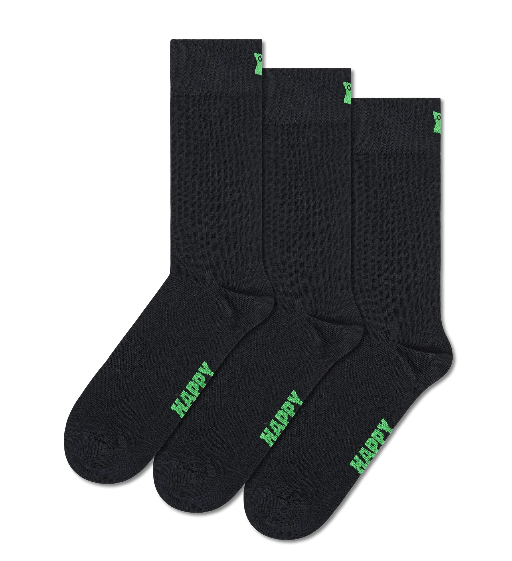 3 PACK SOLID SOCKS BLACK