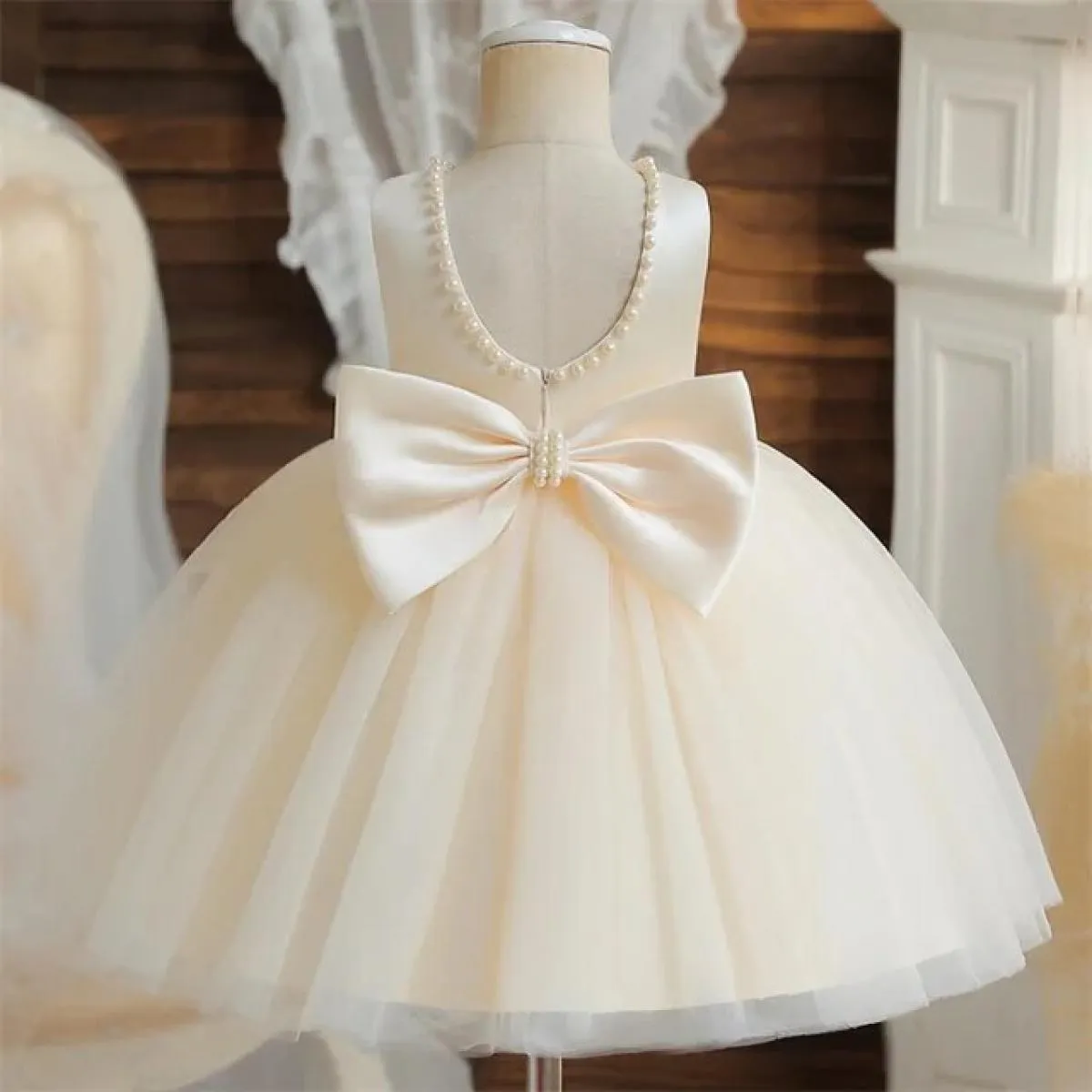 Abito da bambino rosso di Natale per ragazze Elegante abito da festa di Capodanno per bambini Principessa Festa di compleanno Ab