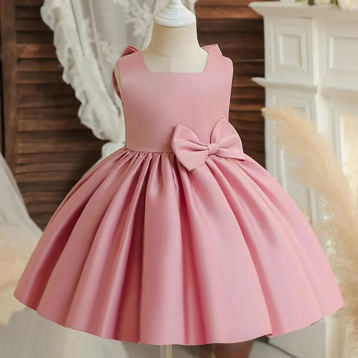 Abito da bambino rosso di Natale per ragazze Elegante abito da festa di Capodanno per bambini Principessa Festa di compleanno Ab