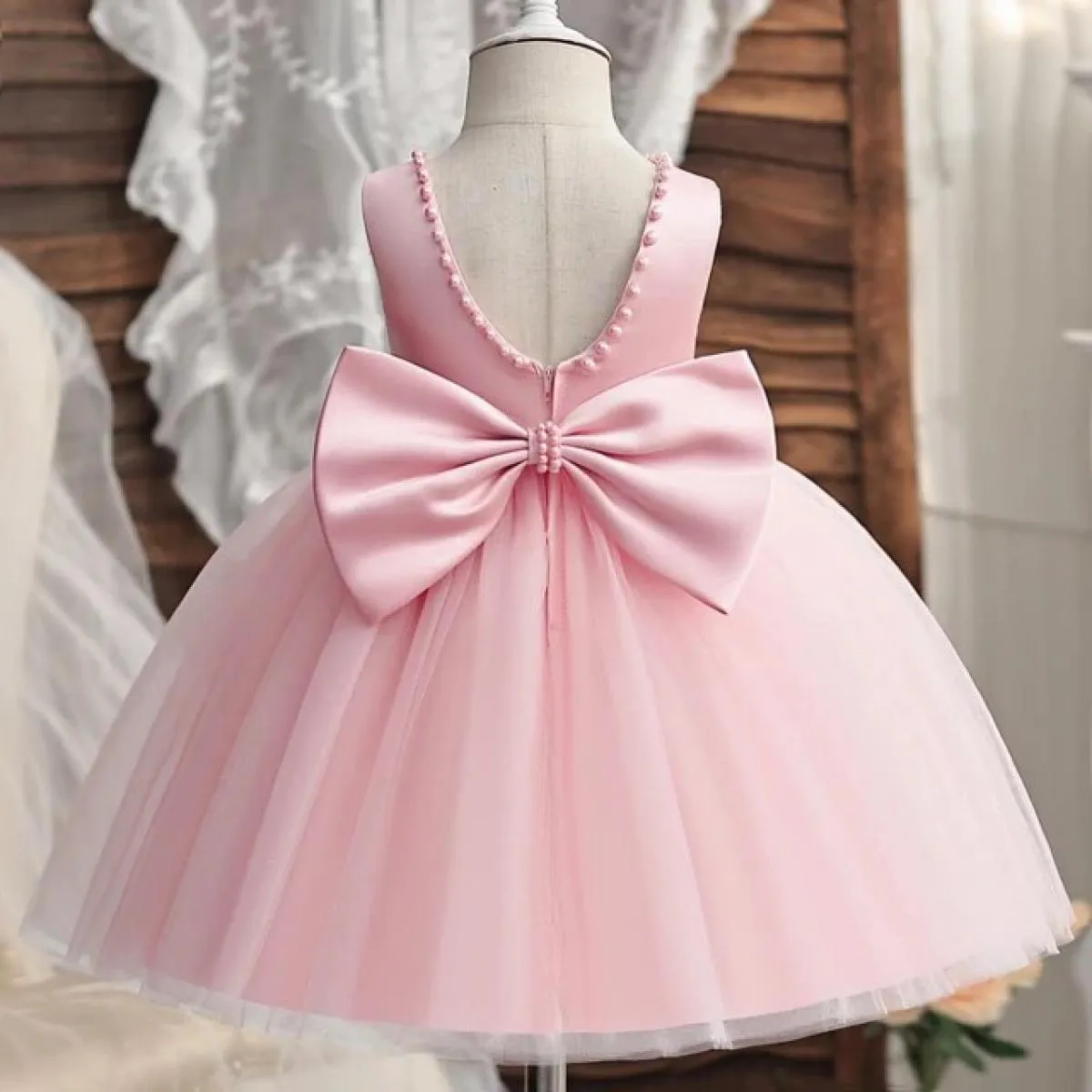 Abito da bambino rosso di Natale per ragazze Elegante abito da festa di Capodanno per bambini Principessa Festa di compleanno Ab