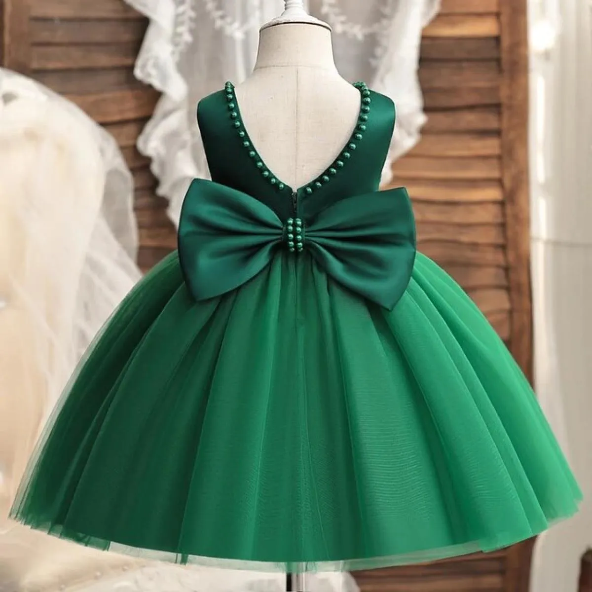 Abito da bambino rosso di Natale per ragazze Elegante abito da festa di Capodanno per bambini Principessa Festa di compleanno Ab