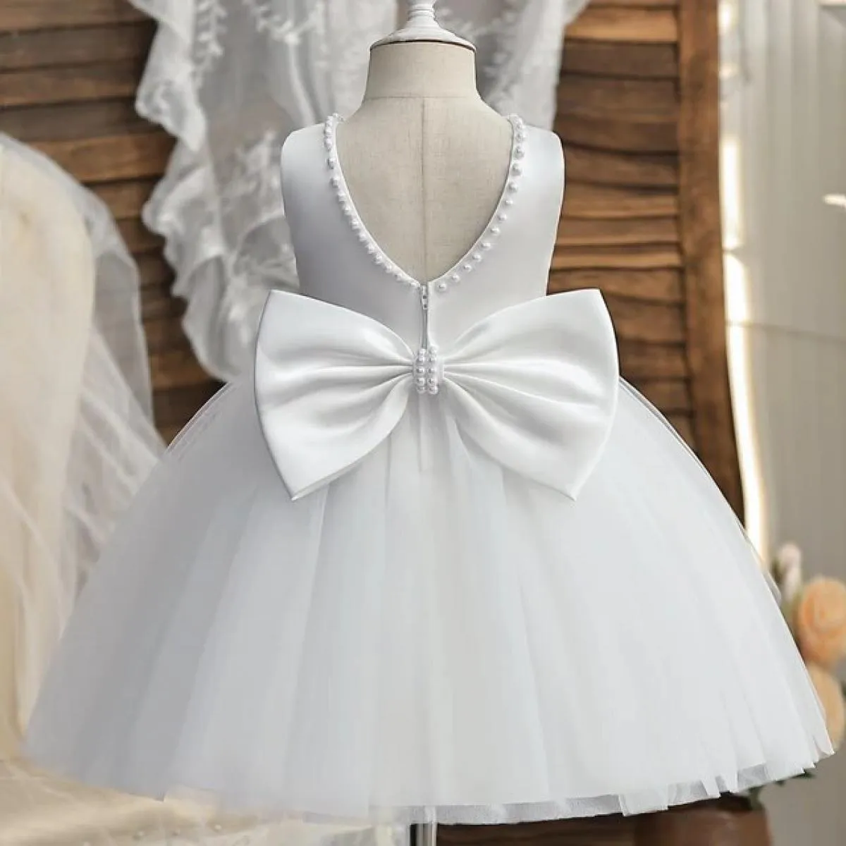 Abito da bambino rosso di Natale per ragazze Elegante abito da festa di Capodanno per bambini Principessa Festa di compleanno Ab