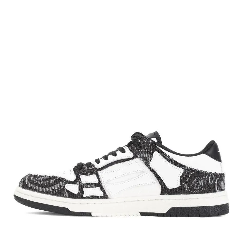 Amiri Bandana Denim Skeleton Top Low Sneakers Black 