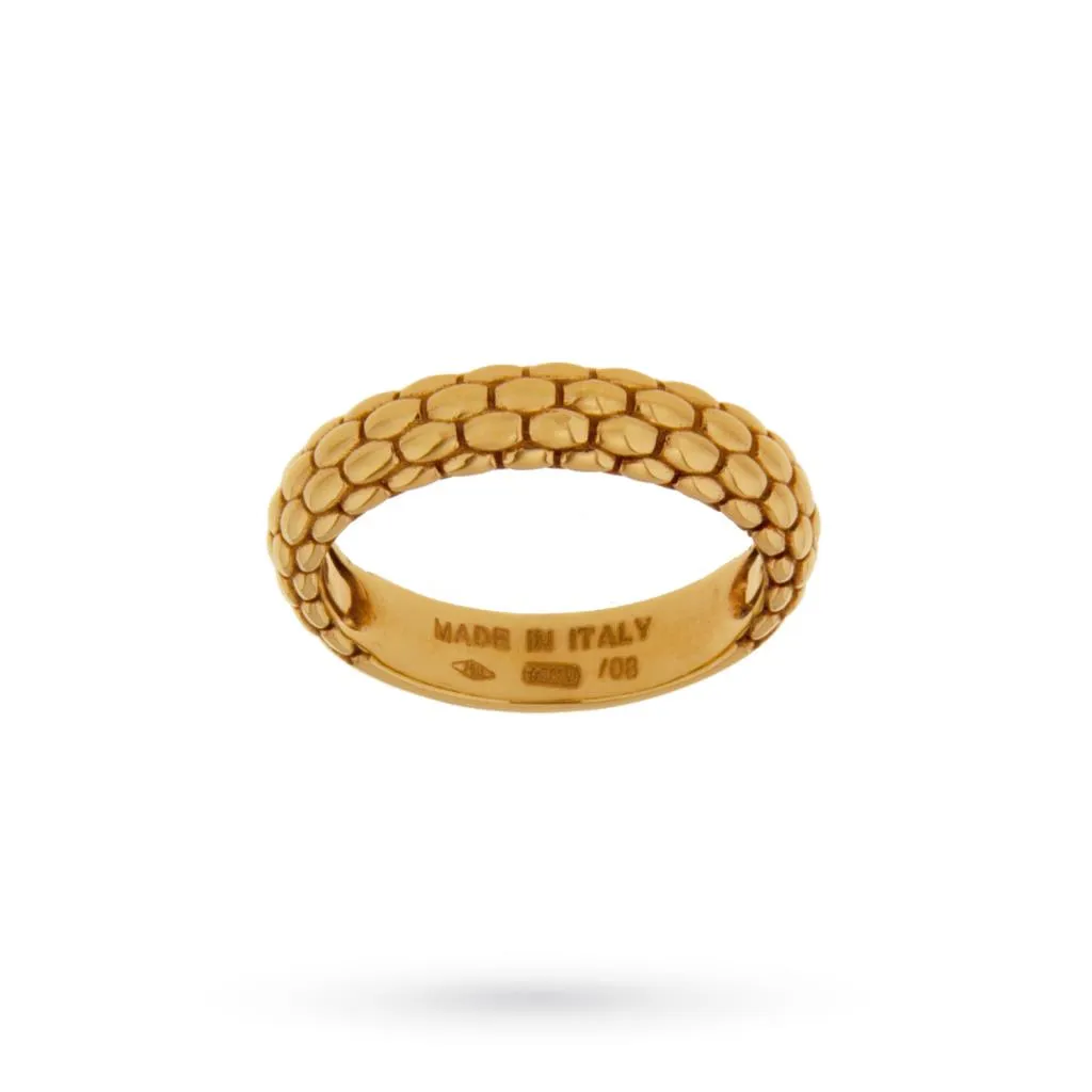 Anello Fope oro rosa 18kt bombato inciso