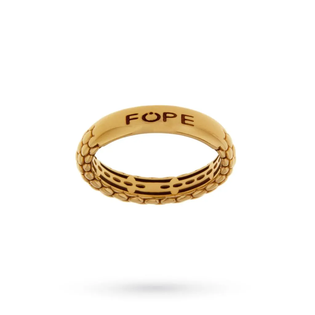 Anello Fope oro rosa 18kt bombato inciso