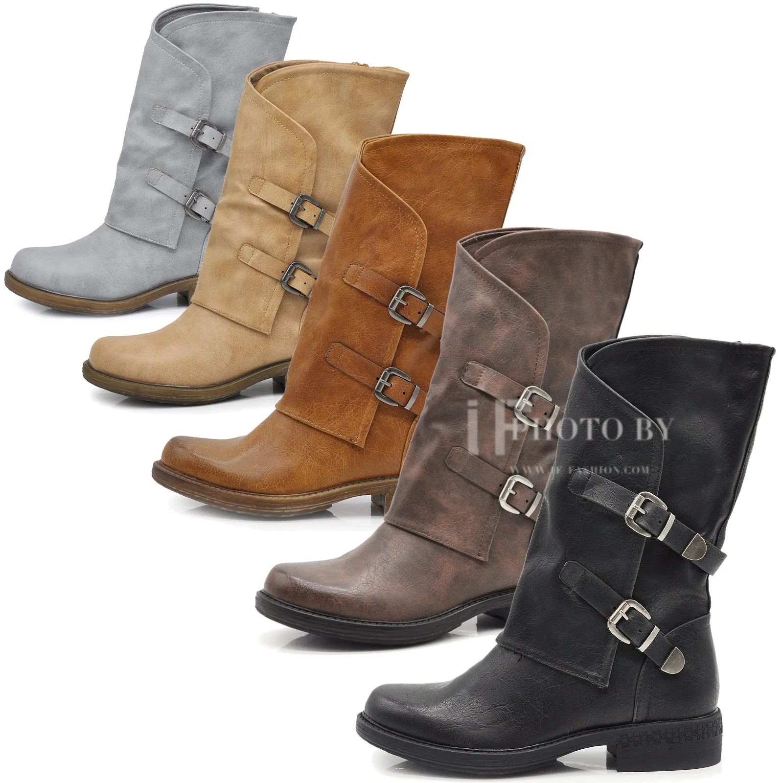 Anfibi Biker Stivaletti Stivali Motociclista Tronchetti Scarpe Da Donna G620