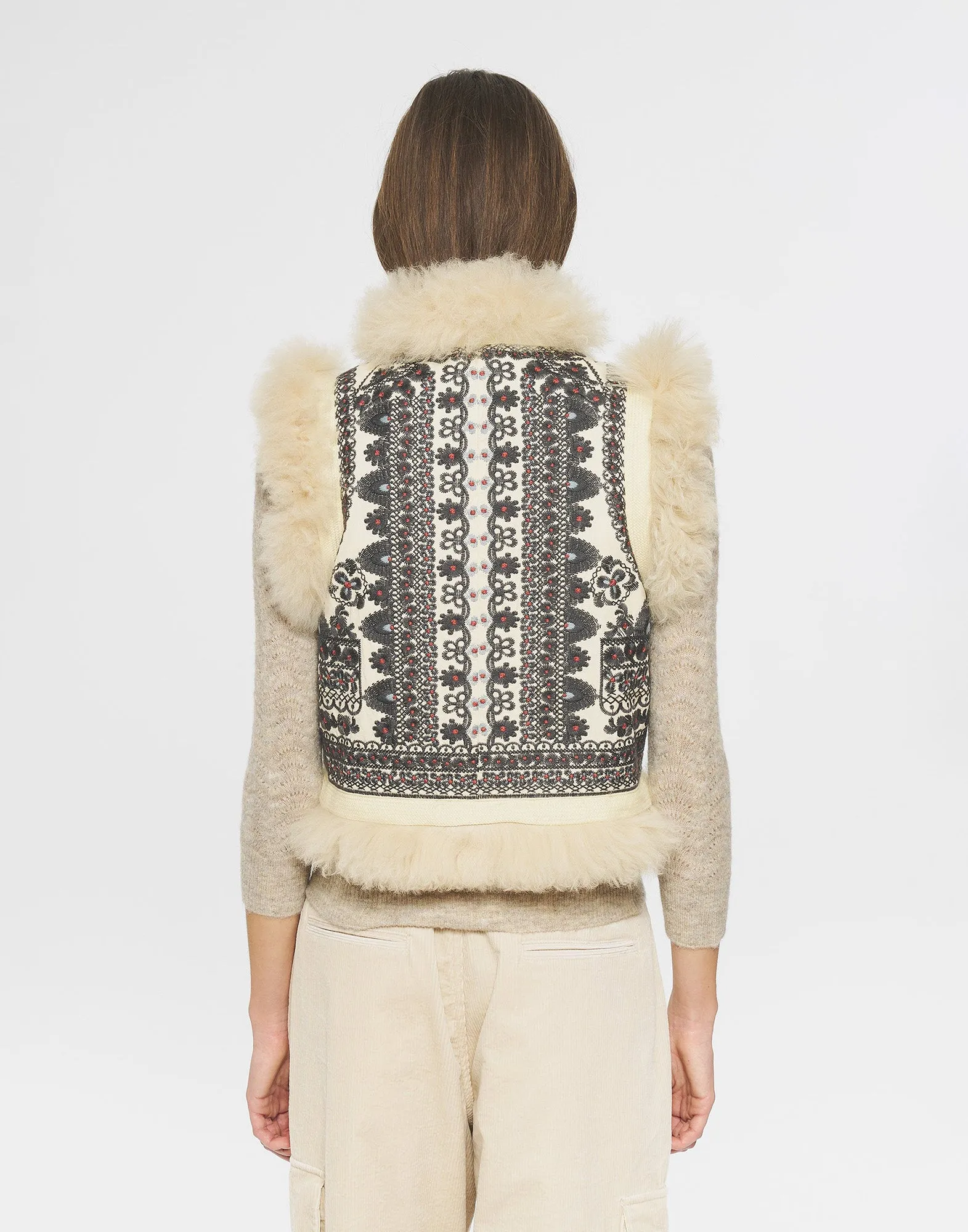 ANTIK BATIK Gilet Ricamato Sandor Cream