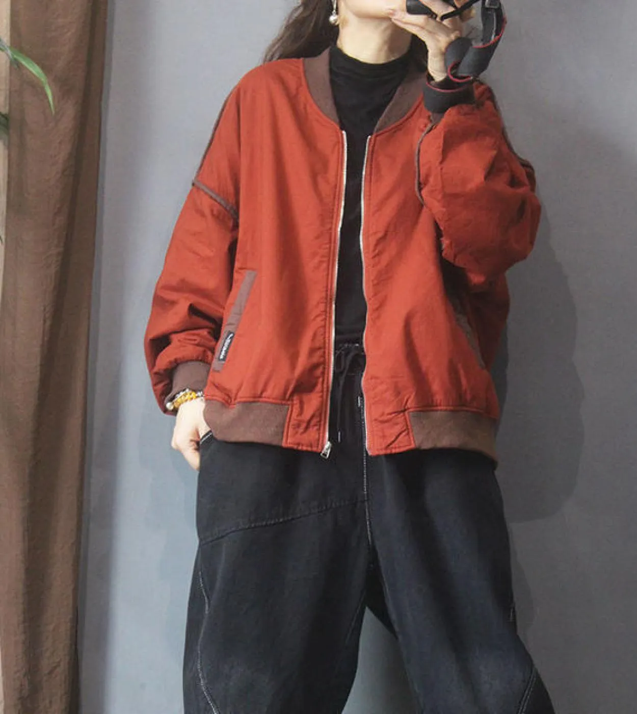 Autunno Inverno New Arts Style Donna manica lunga allentata giacche con cerniera casual addensare cappotto vintage in cotone cal