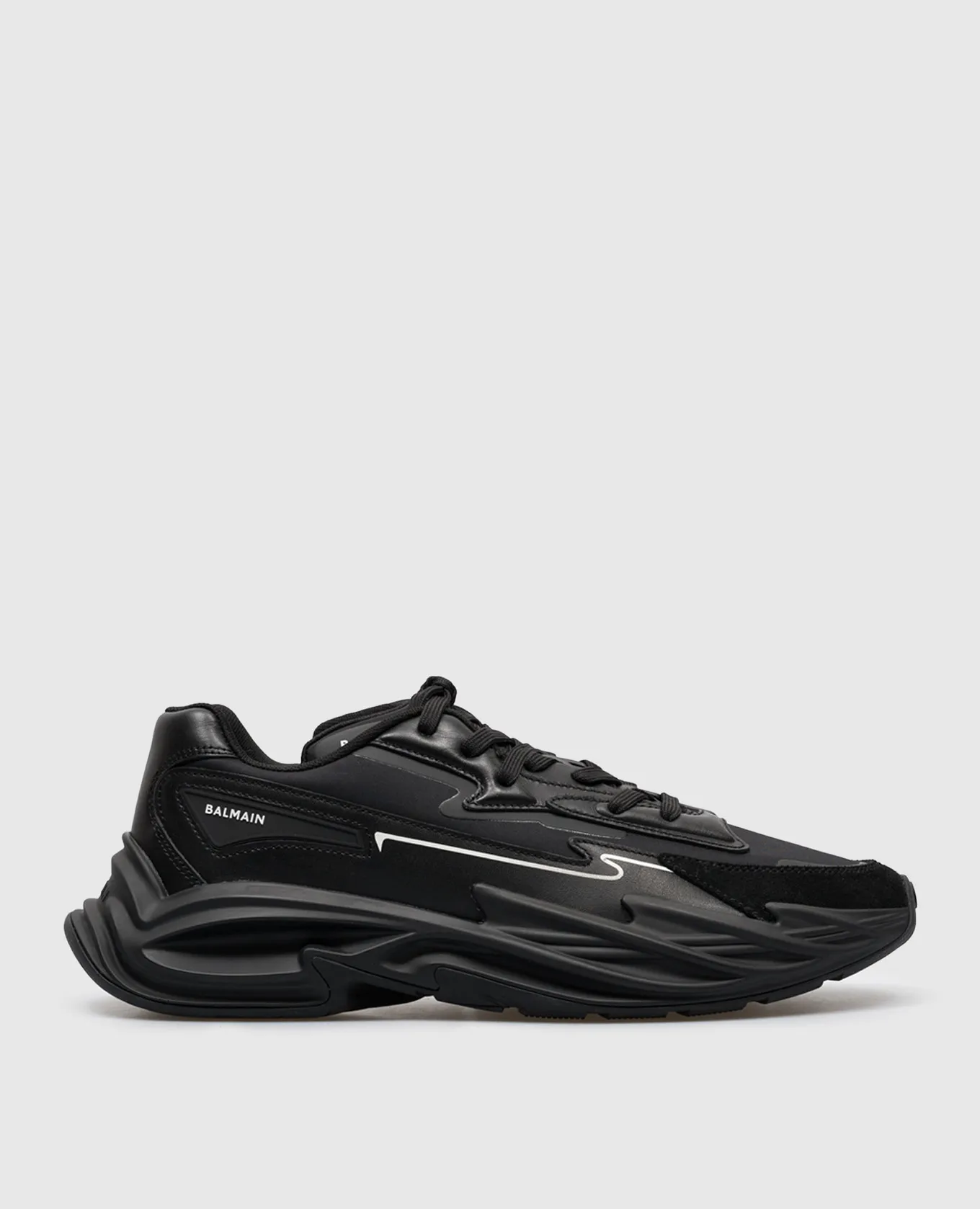 Balmain Scarpe da ginnastica combinate Run-Row nere CM1VI355LLSN