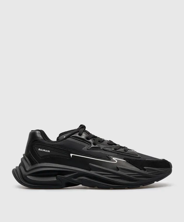 Balmain Scarpe da ginnastica combinate Run-Row nere CM1VI355LLSN
