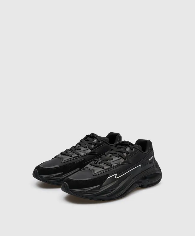 Balmain Scarpe da ginnastica combinate Run-Row nere CM1VI355LLSN
