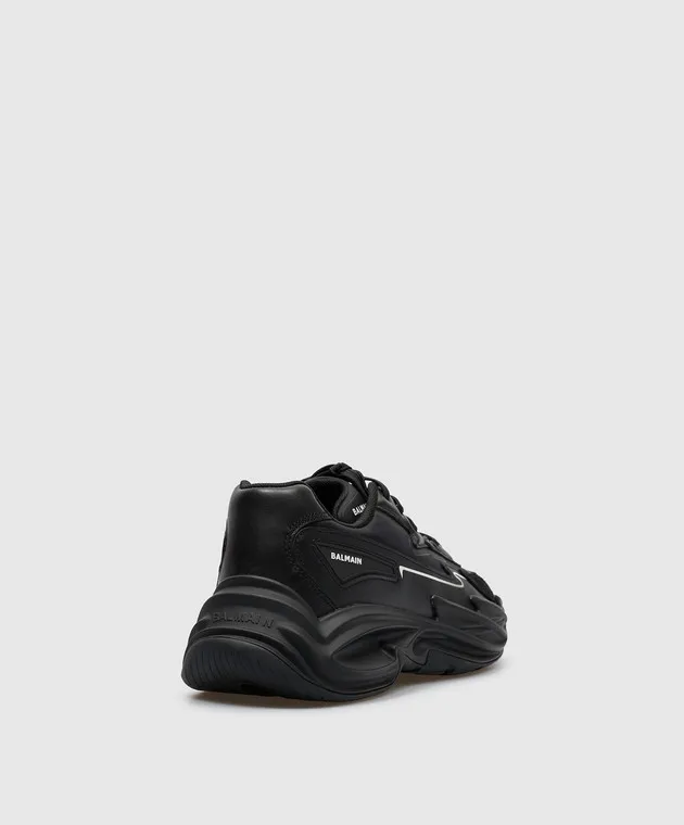 Balmain Scarpe da ginnastica combinate Run-Row nere CM1VI355LLSN