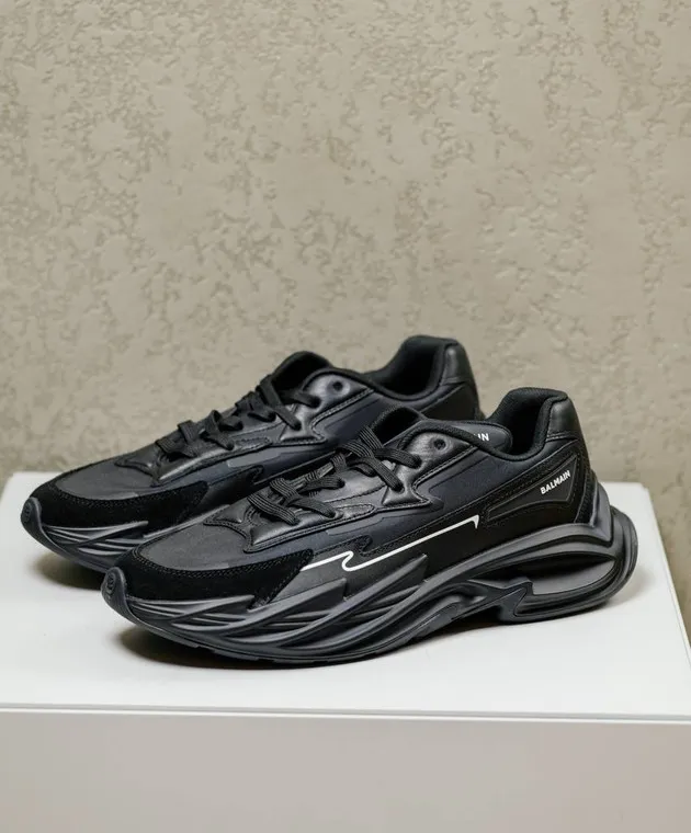 Balmain Scarpe da ginnastica combinate Run-Row nere CM1VI355LLSN
