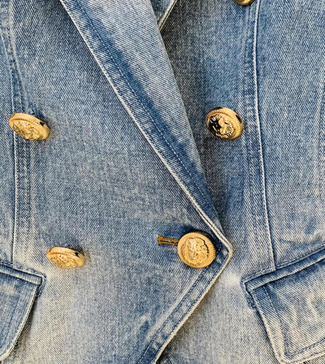 Blazer giacca di jeans di alta qualità da donna Nuovo design Slim doppio petto con bottoni a forma di leone Abiti Blazer di jean