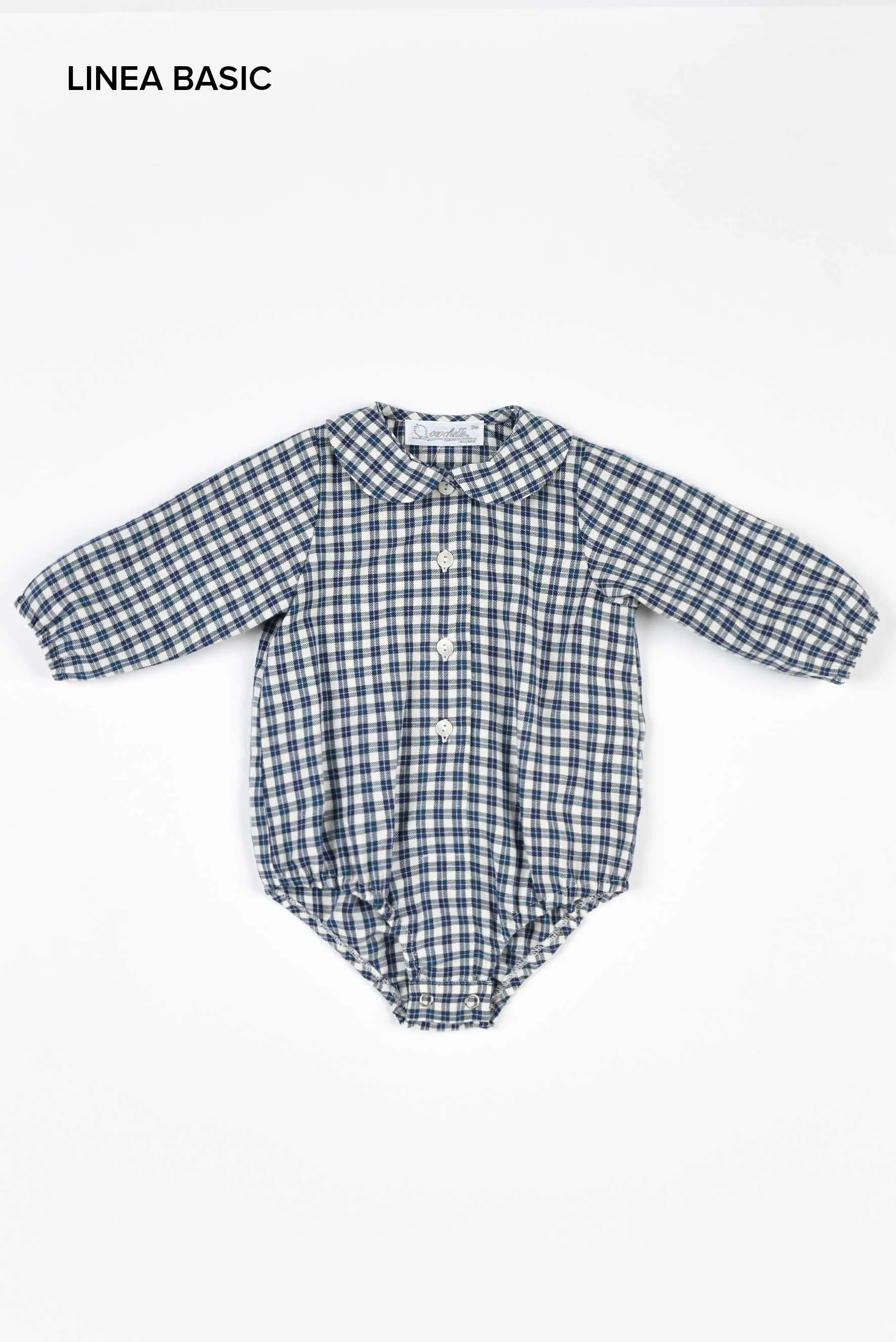 Body camicia neonato quadretto verde blu