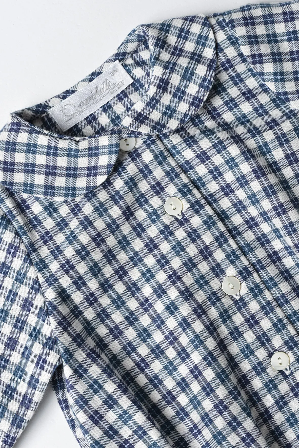 Body camicia neonato quadretto verde blu