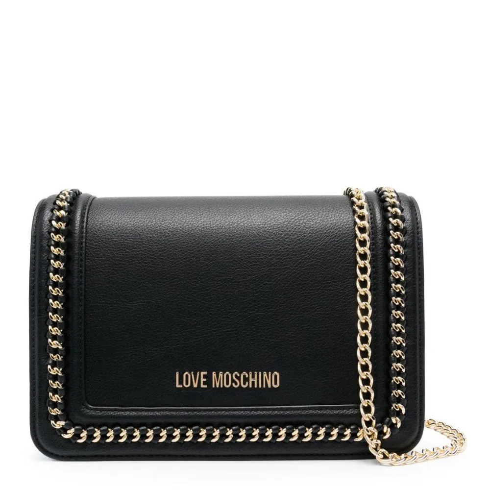 Borsa Donna a Spalla e a Tracolla LOVE MOSCHINO Nera con Catena Gioiello