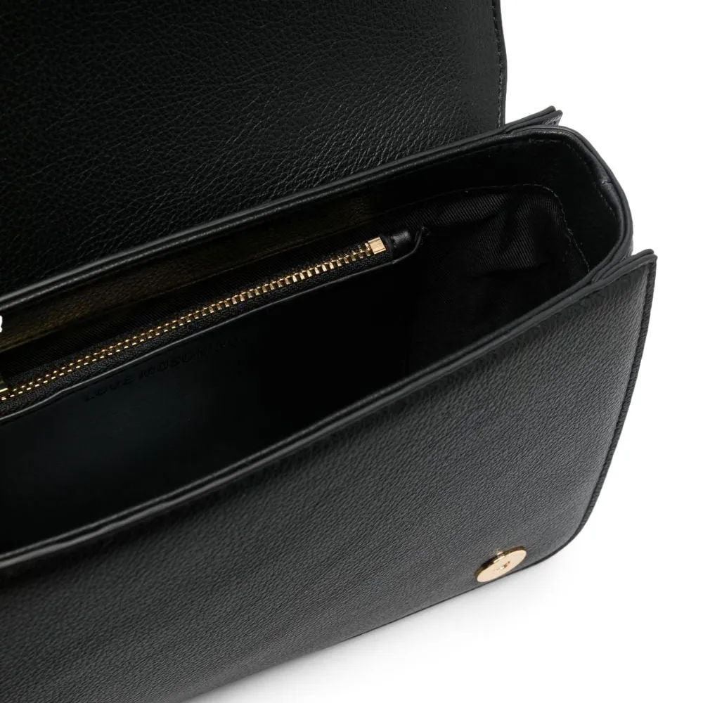 Borsa Donna a Spalla e a Tracolla LOVE MOSCHINO Nera con Catena Gioiello