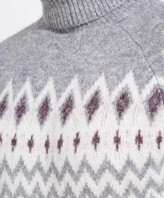 Brunello Cucinelli Maglione grigio con fantasia MSO504303