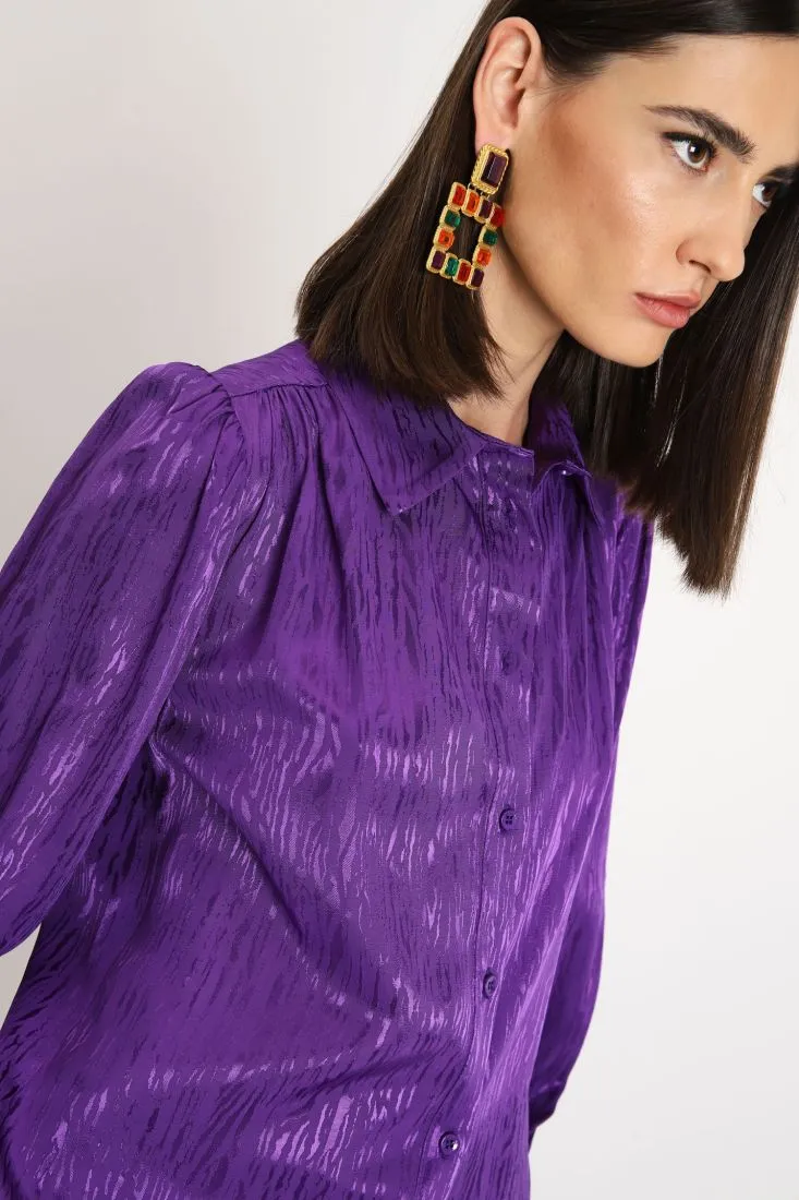 Camicia con maniche a sbuffo