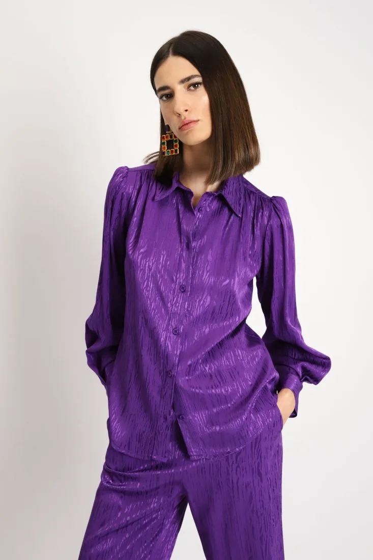 Camicia con maniche a sbuffo