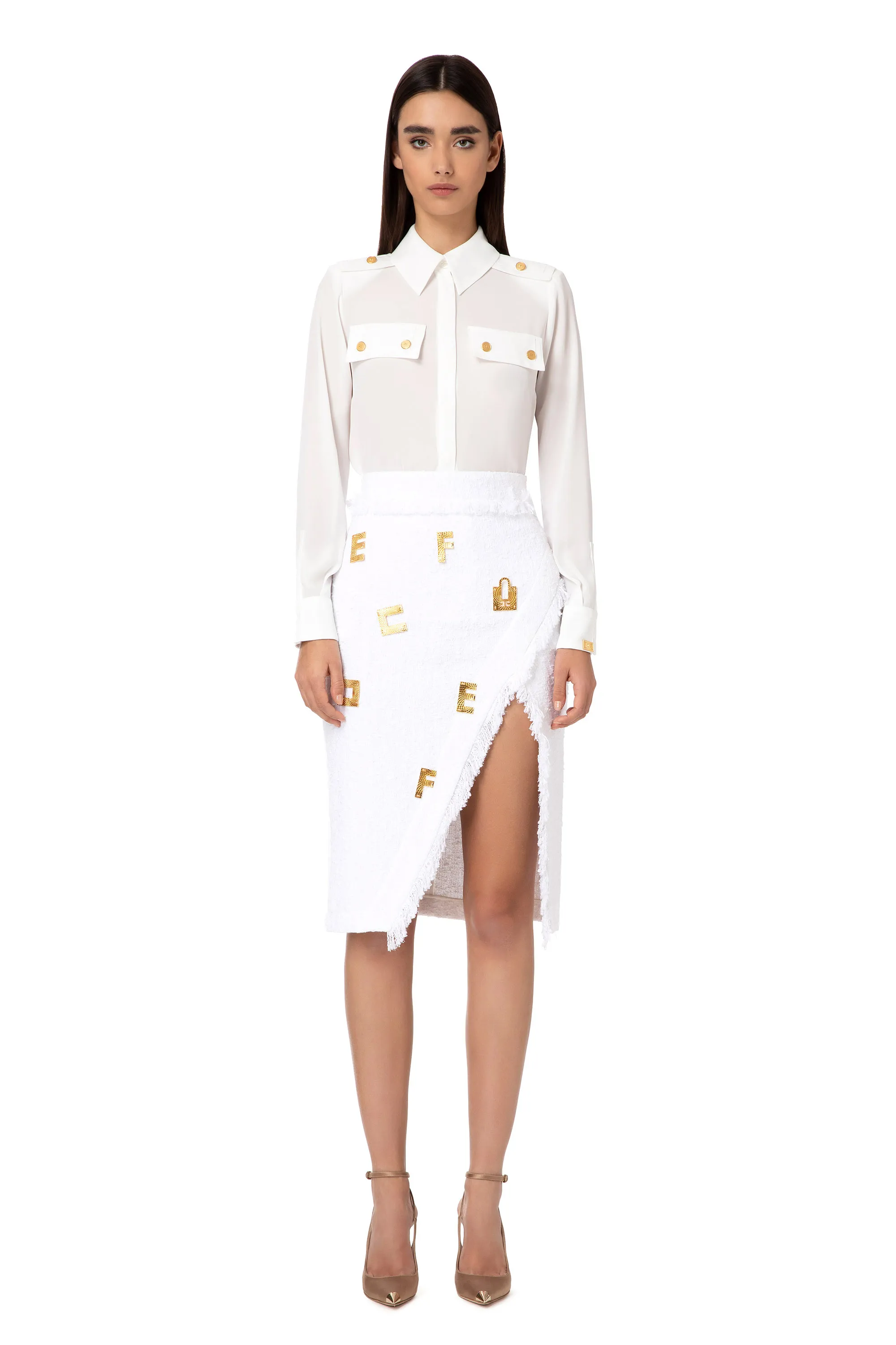 Camicia con mostrine e tasche con patte