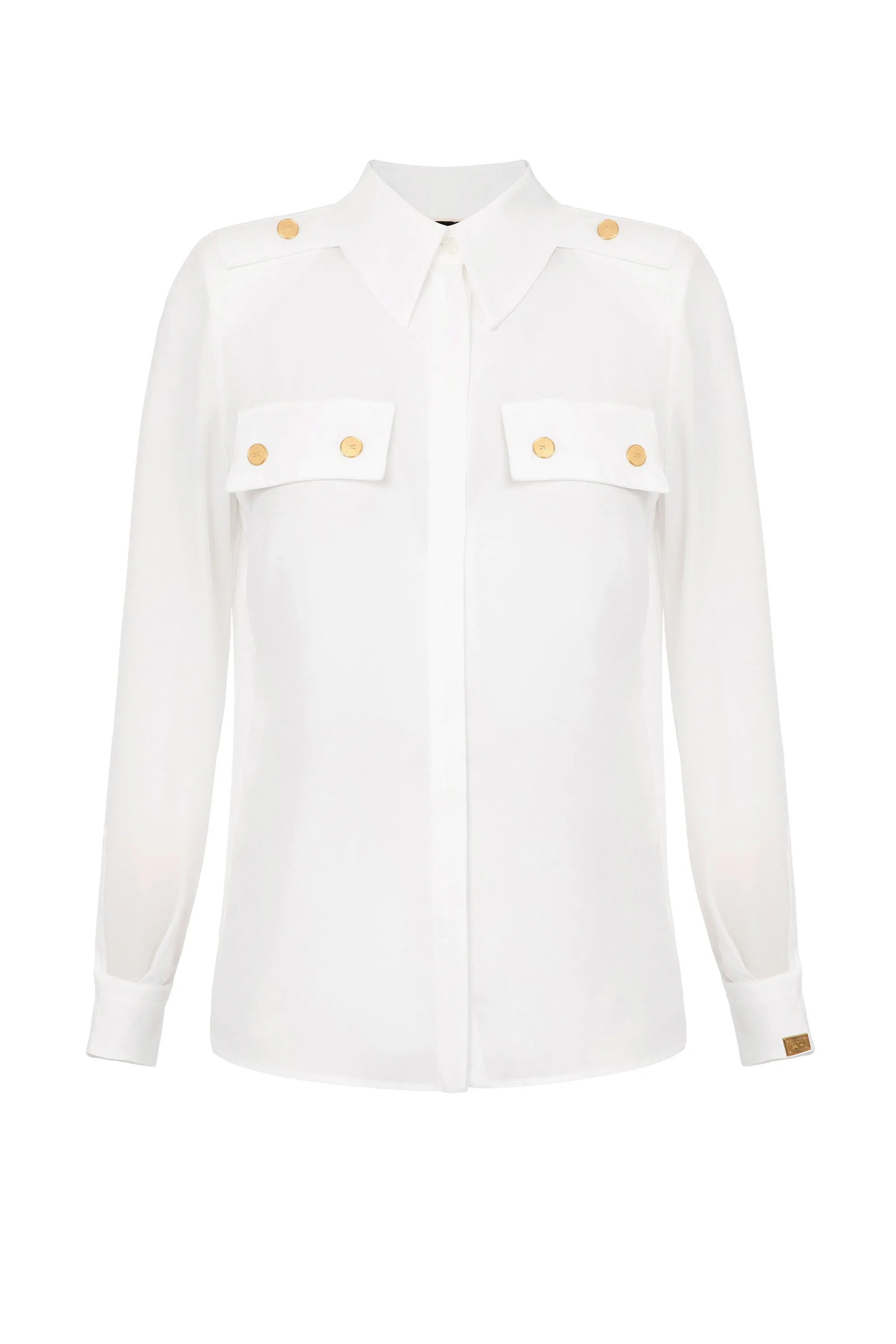Camicia con mostrine e tasche con patte