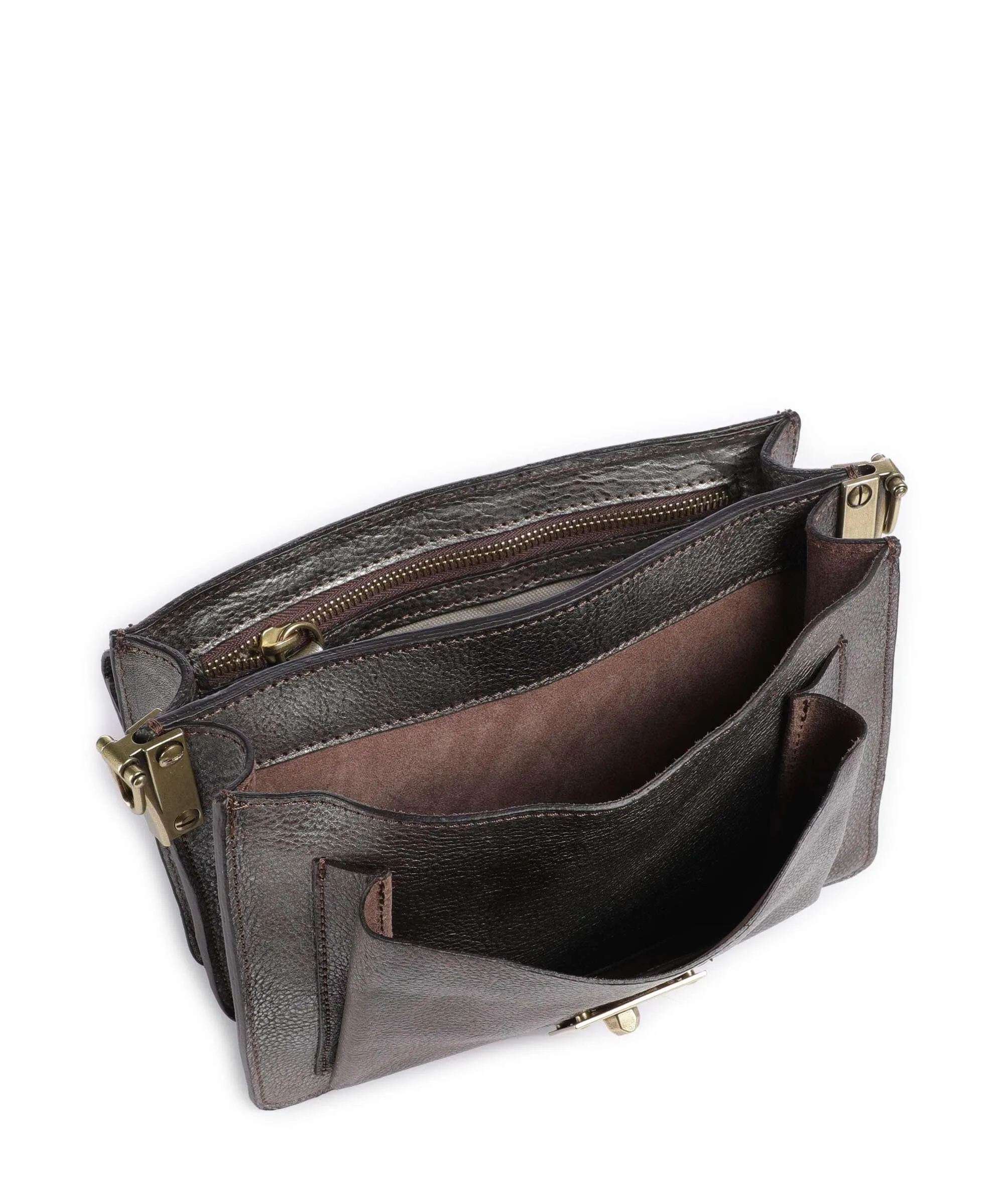  Campomaggi Borsa a tracolla pelle bovina platino  