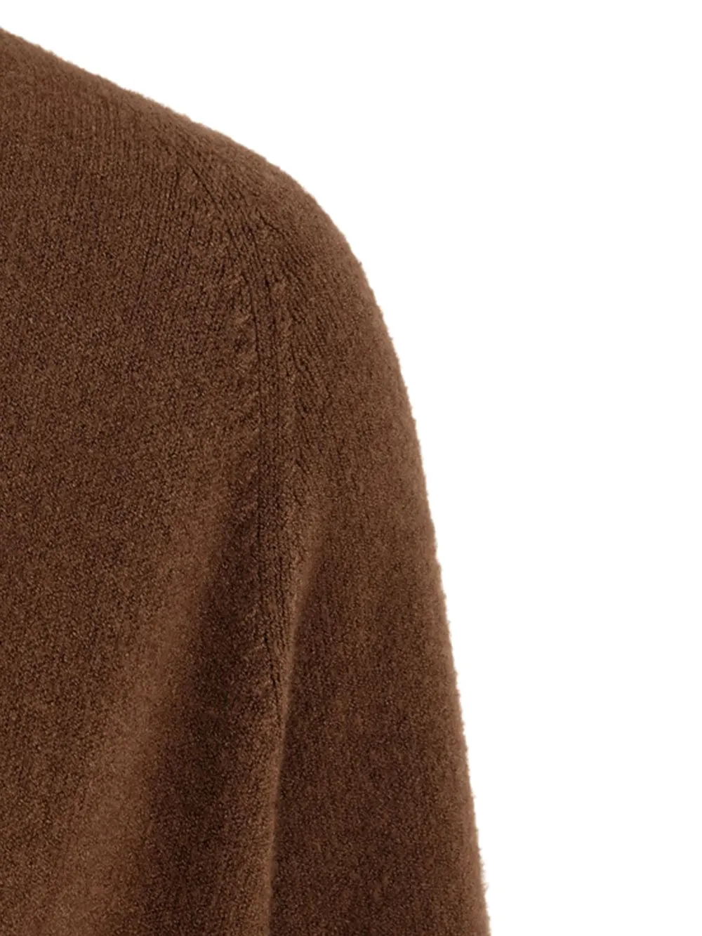 Cardigan Donna marrone con orli a costine