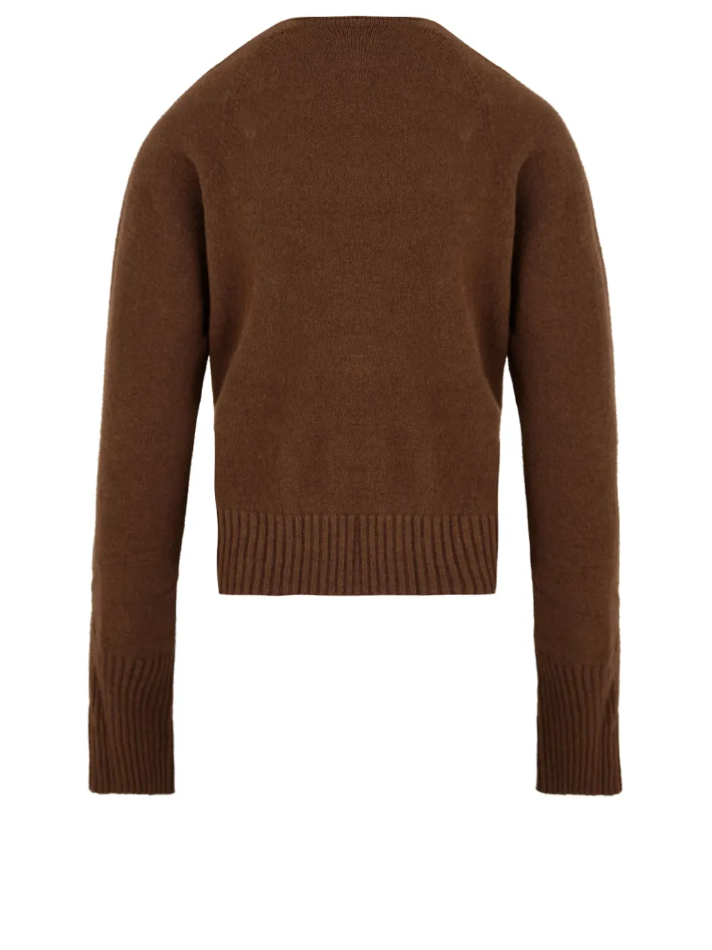 Cardigan Donna marrone con orli a costine