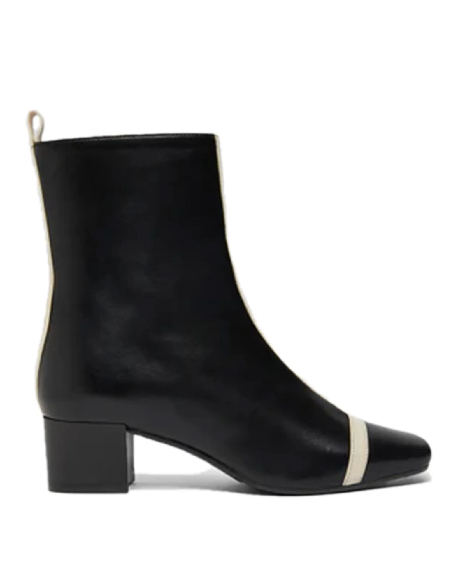 CAREL Stivaletti Audrey in Pelle Nero e Avorio