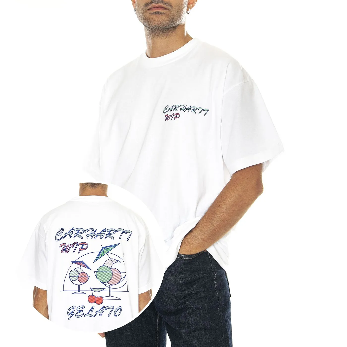 CARHARTT WIP S/S Gelato T-Shirt White - Maglietta Girocollo Uomo Bianca    