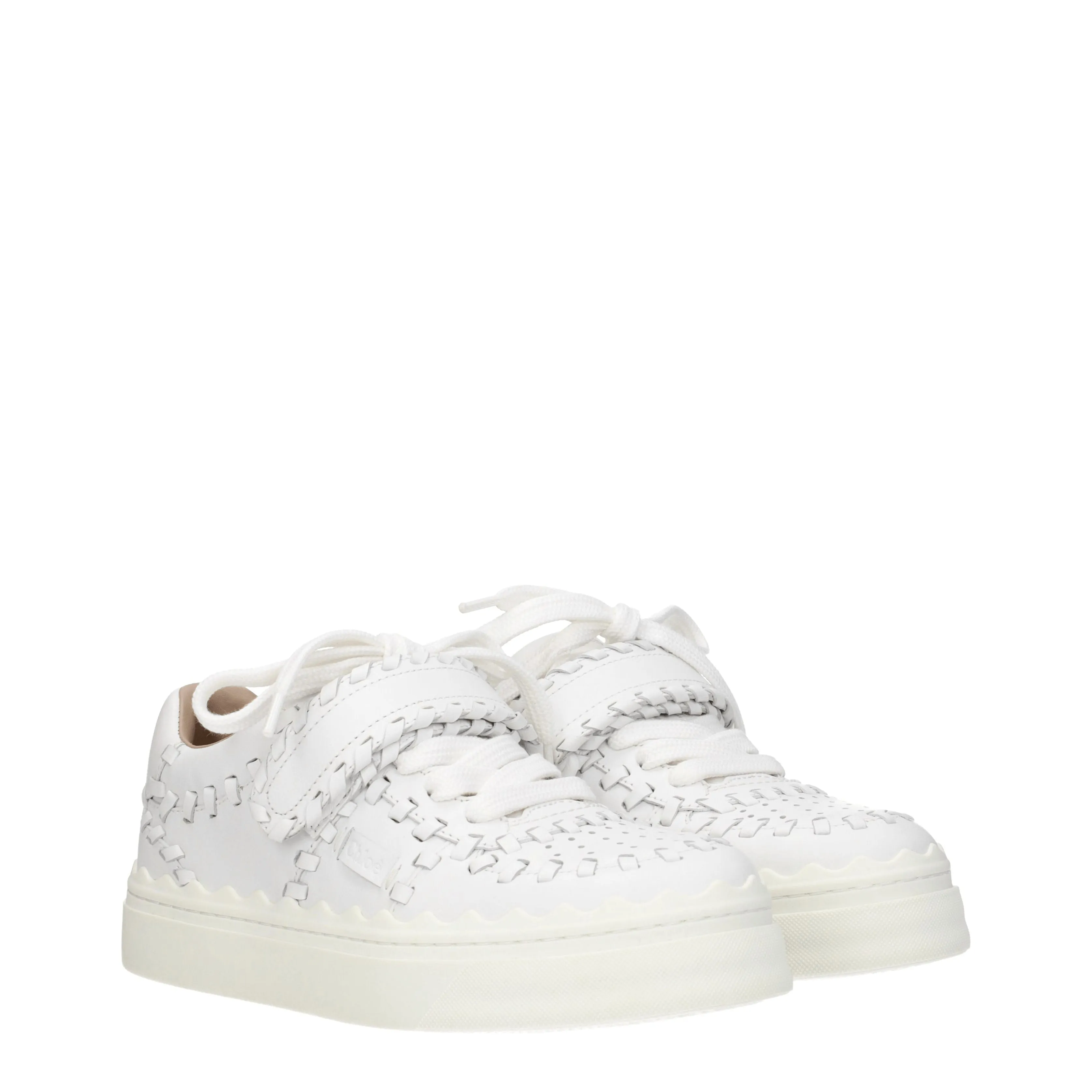 Chloé Sneakers Lauren Donna Pelle Bianco