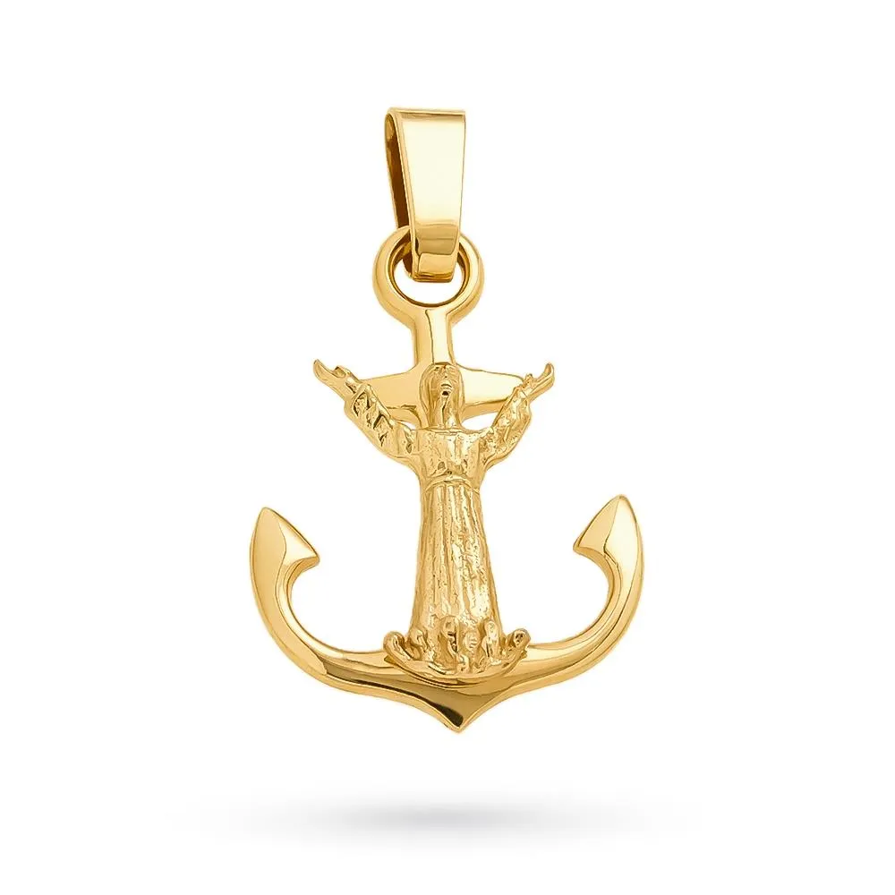 Ciondolo Ancora Cristo degli Abissi oro giallo 18kt