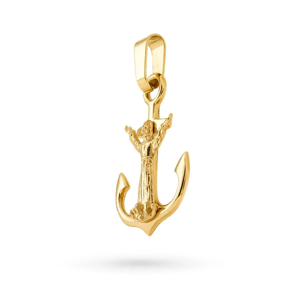 Ciondolo Ancora Cristo degli Abissi oro giallo 18kt