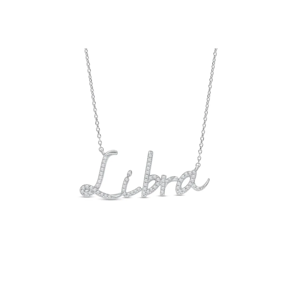 Ciondolo Bilancia con diamanti 0.25 carati in Oro Bianco 18k