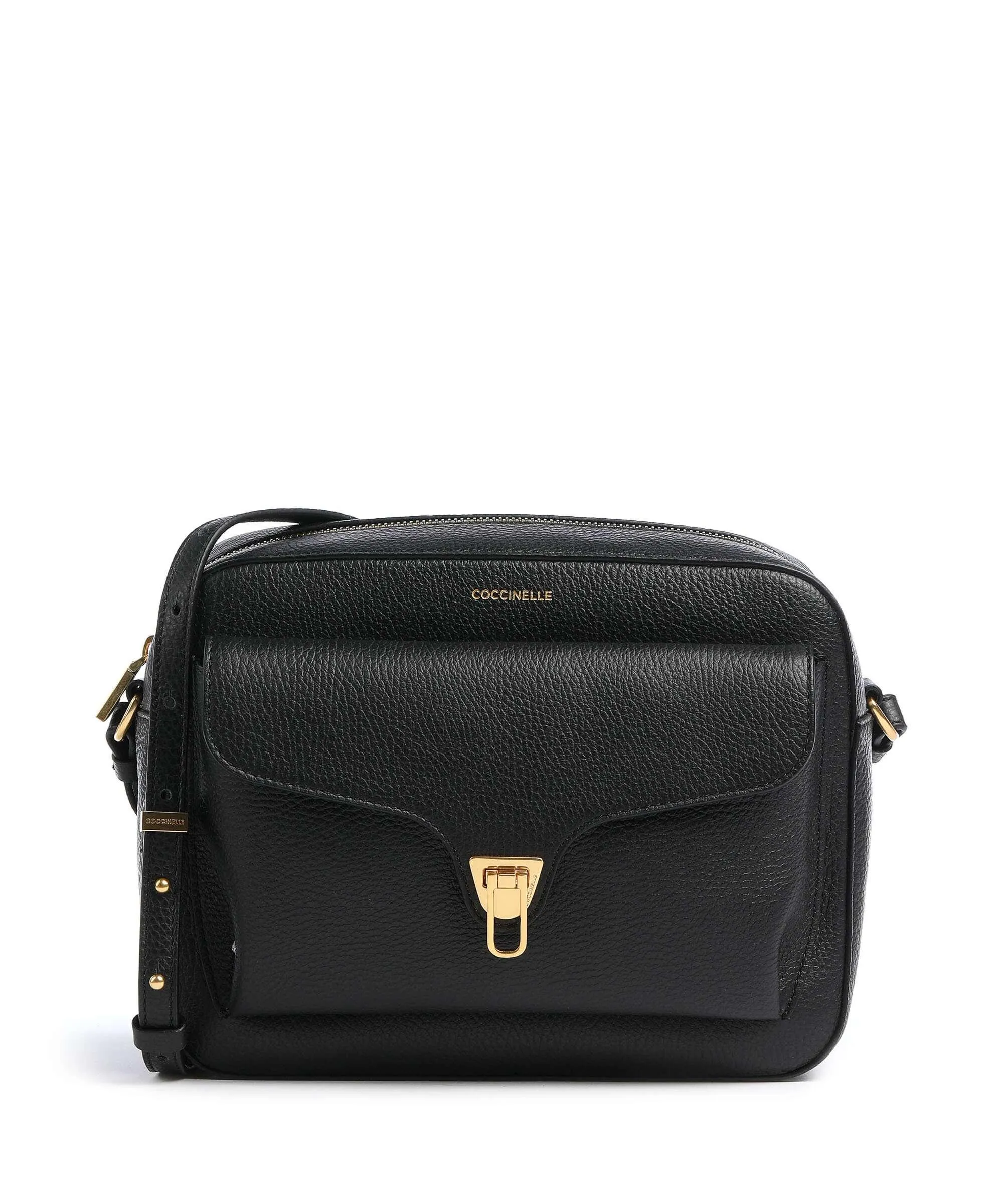 Coccinelle Beat Soft Borsa a tracolla pelle granulata nero  