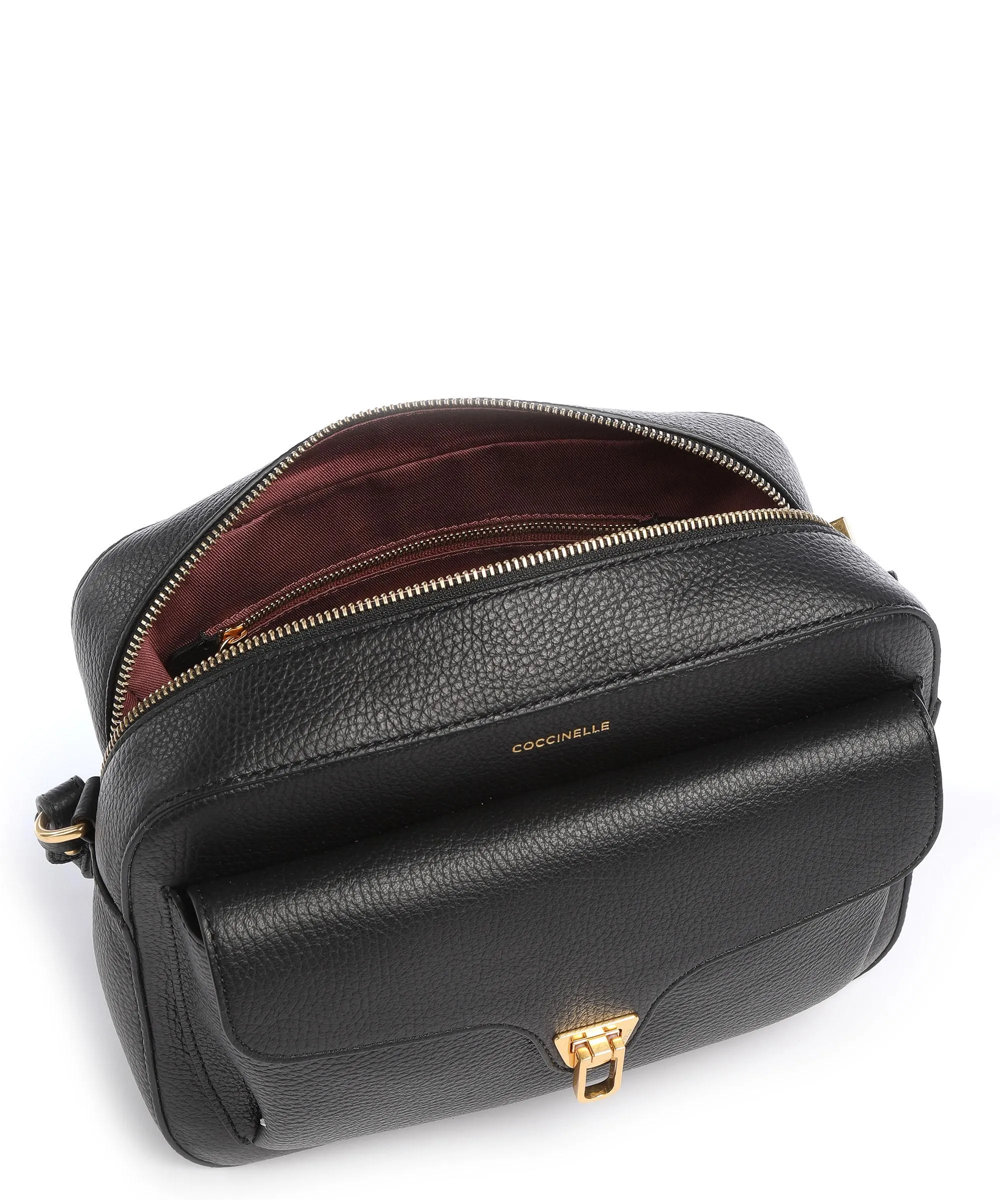  Coccinelle Beat Soft Borsa a tracolla pelle granulata nero  