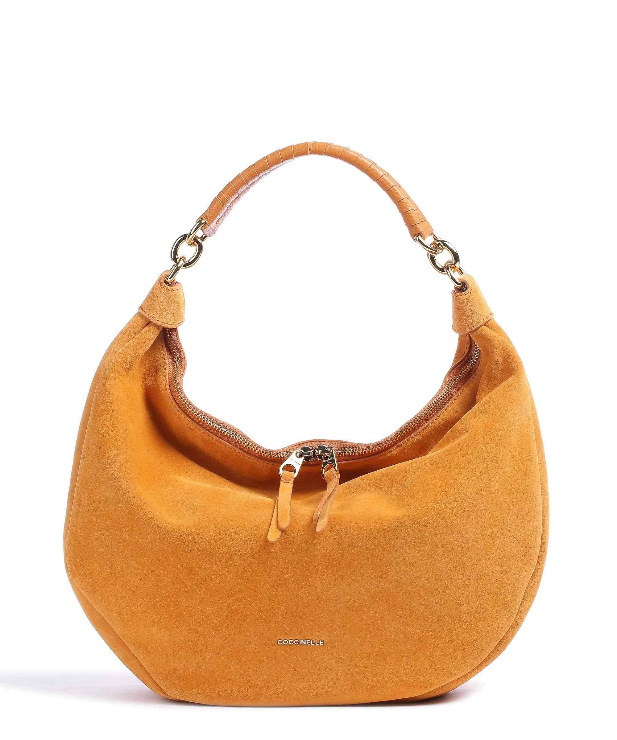  Coccinelle Maelody Suede Borsa hobo pelle ruvida arancio  