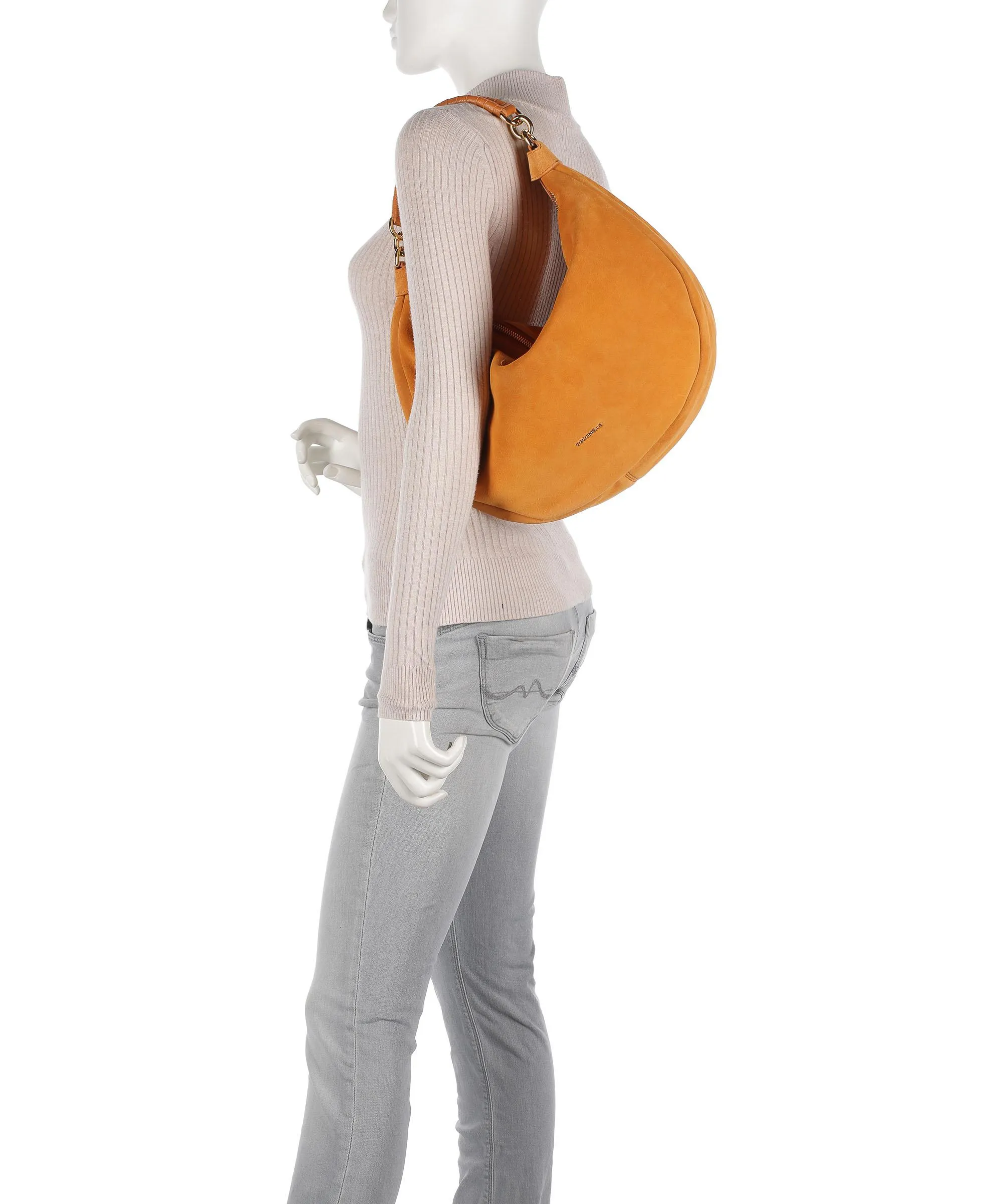  Coccinelle Maelody Suede Borsa hobo pelle ruvida arancio  