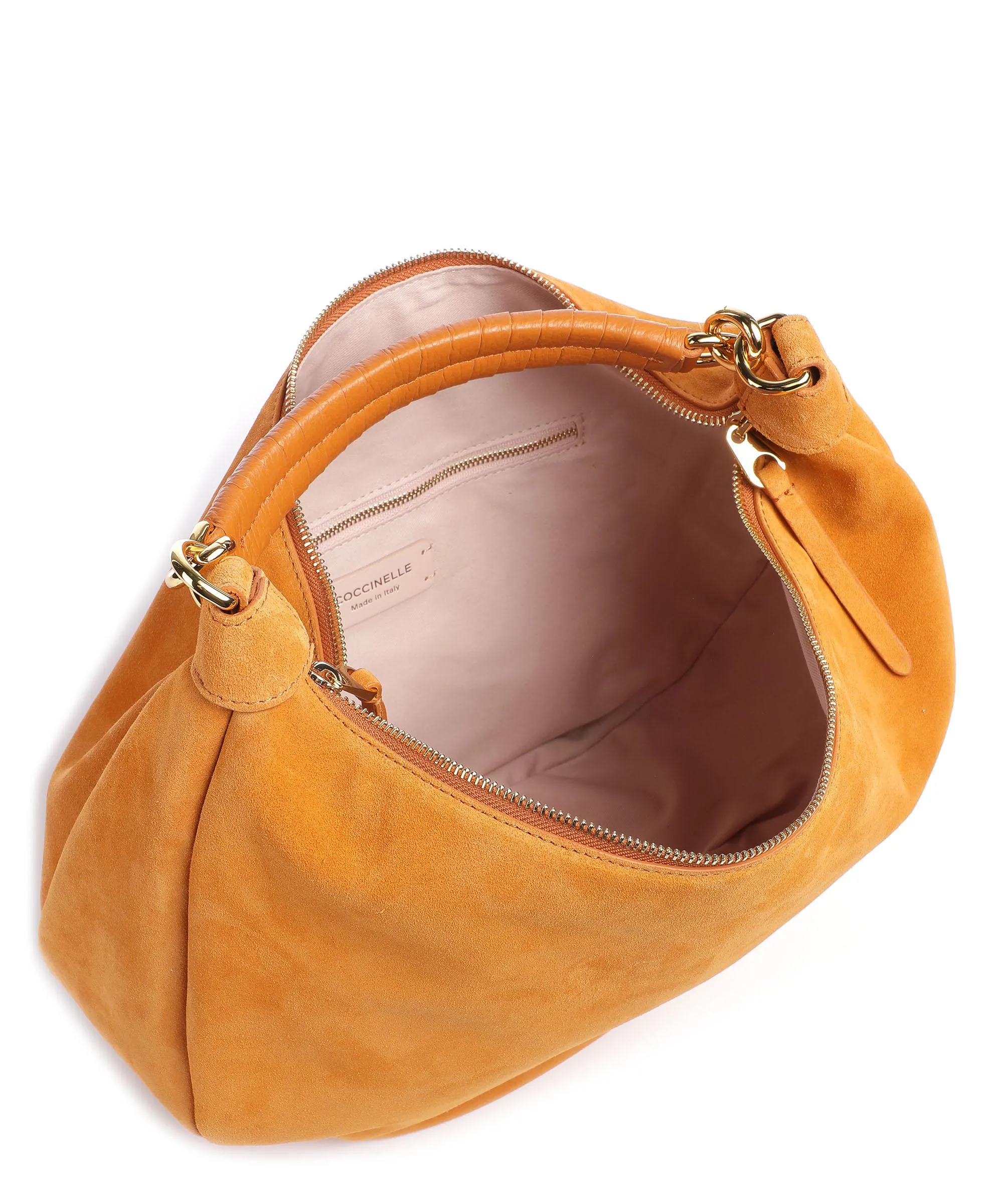  Coccinelle Maelody Suede Borsa hobo pelle ruvida arancio  
