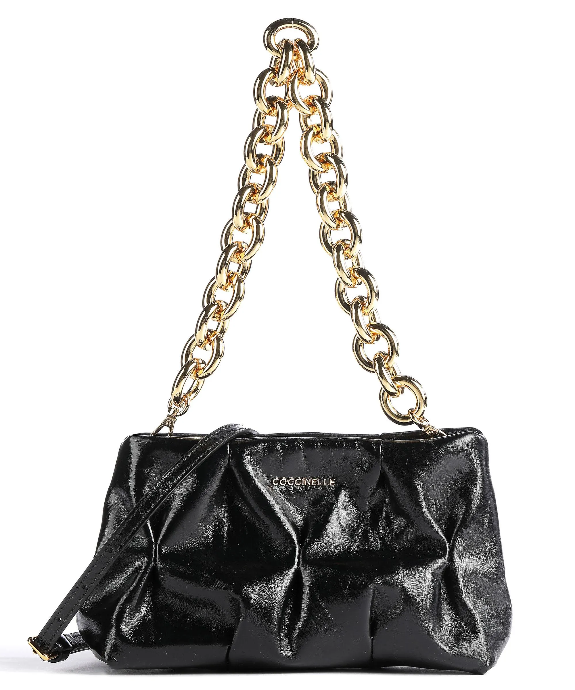  Coccinelle Ophelie Goodie Rock Borsa a spalla pelle a grana fine nero  
