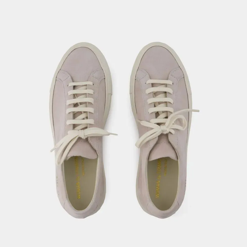Common Projects Contrast Achilles Sneakers - Leather - Beige Neutrals 