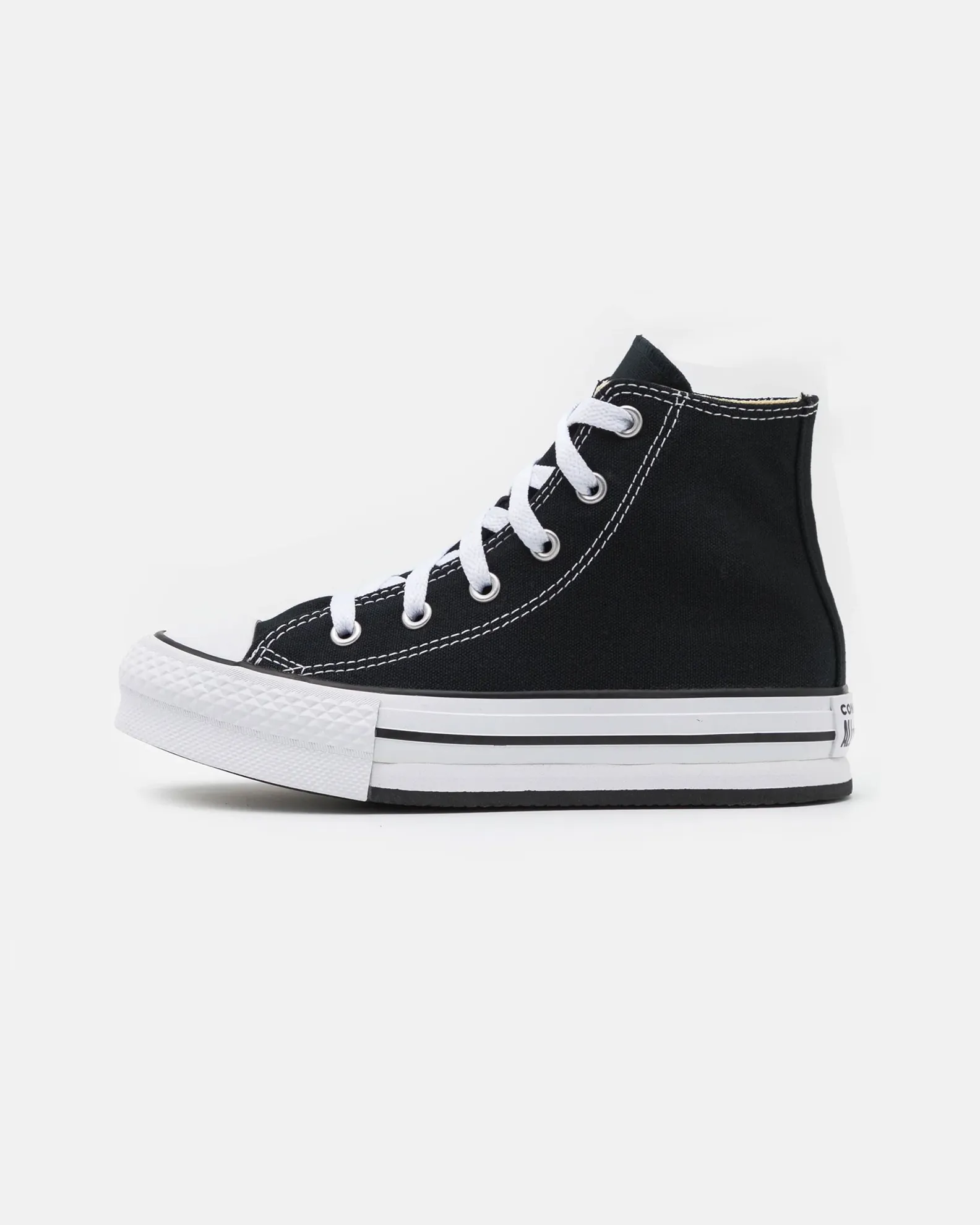 CONVERSE - Sneaker platform in tela nera e bianca da bambina, numerata 31/35 - CHUCK TAYLOR ALL STARS LIFT PLATFORM             