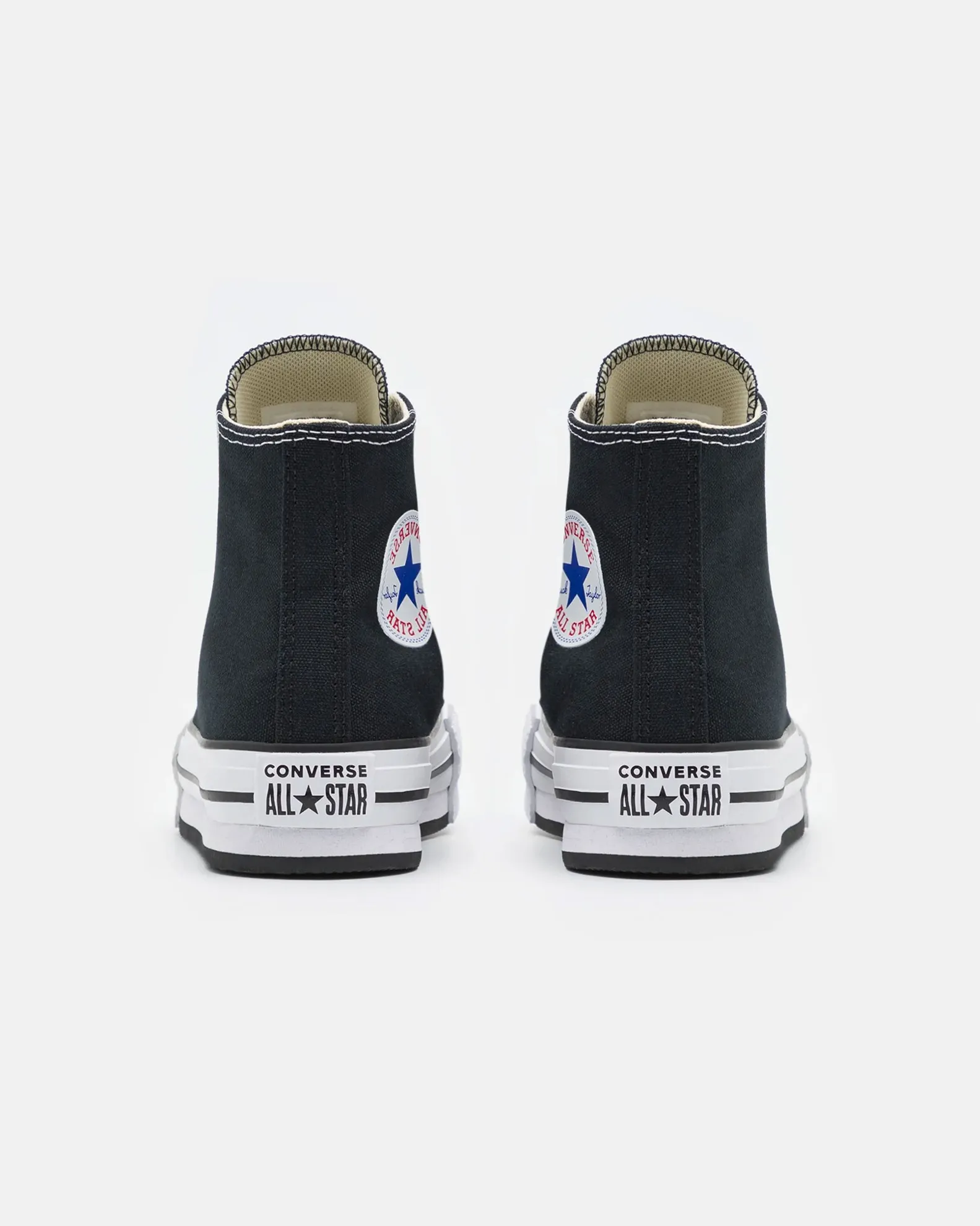 CONVERSE - Sneaker platform in tela nera e bianca da bambina, numerata 31/35 - CHUCK TAYLOR ALL STARS LIFT PLATFORM             