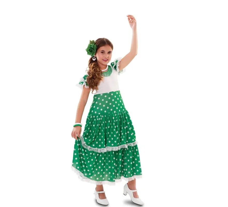 Costume da Flamenco verde per bambina