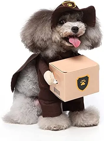 Costume per animali domestici, costume divertente per cane in piedi, costume da Halloween, costume da mudanze-marrone (S)