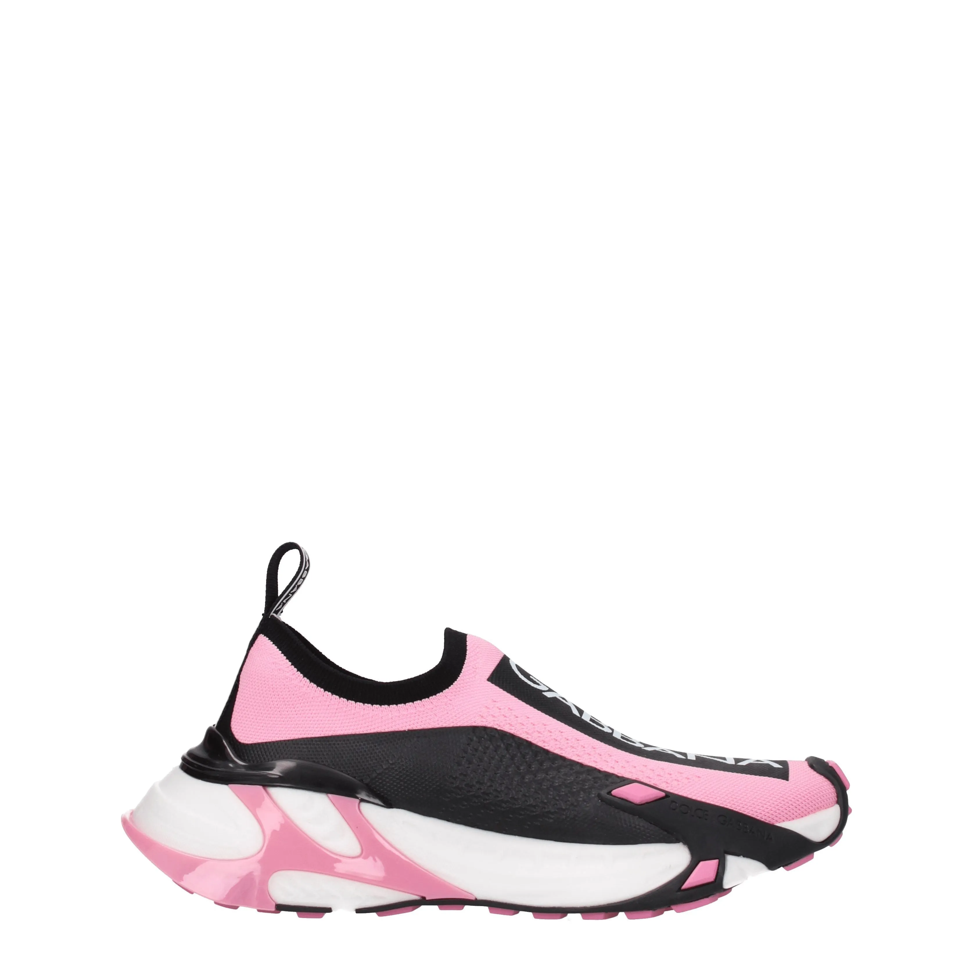 Dolce&Gabbana Sneakers Donna Tessuto Rosa/Nero