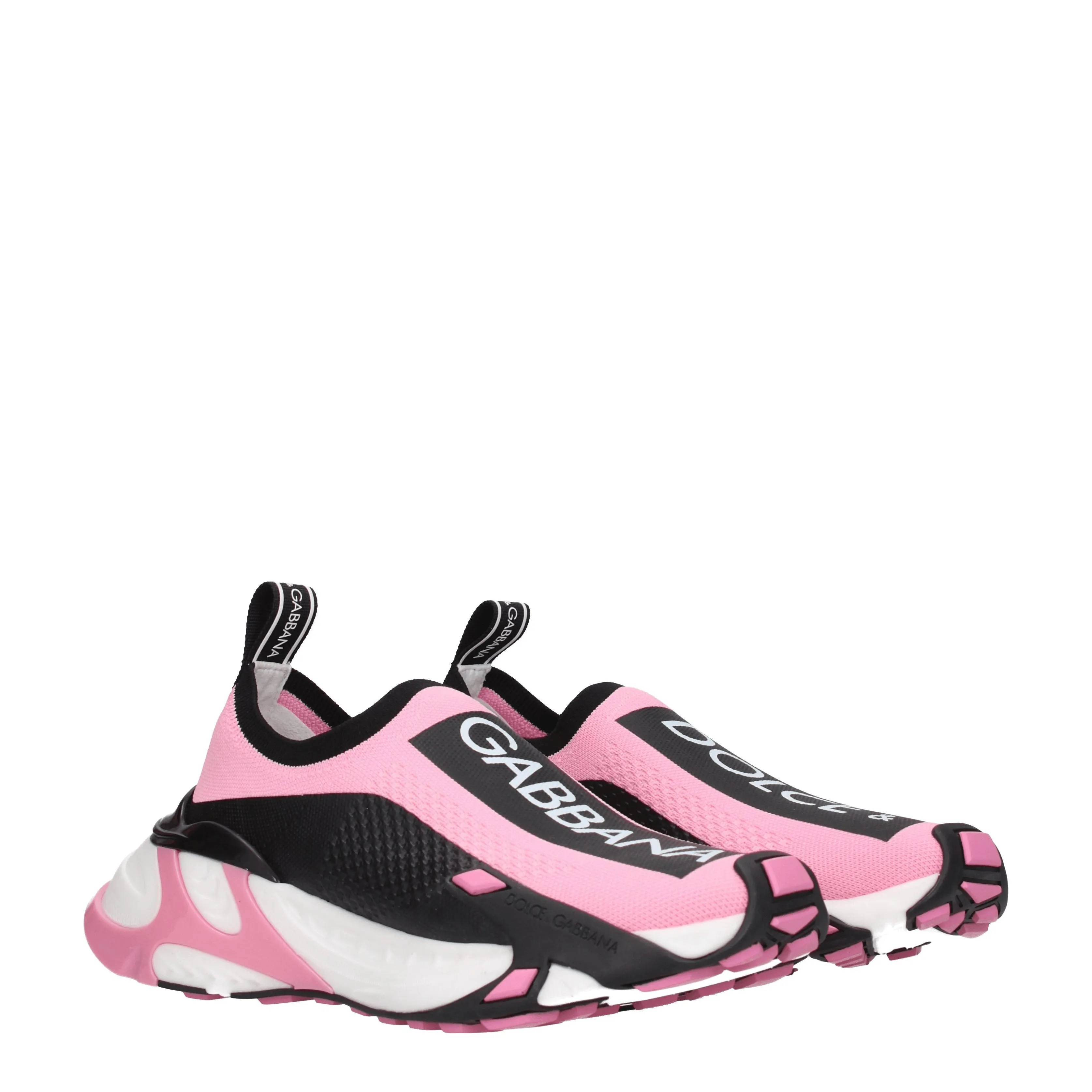 Dolce&Gabbana Sneakers Donna Tessuto Rosa/Nero